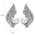 thumbnail image 5 of Yoursfs Silver Clip on Pearl Drop Earrings for Women Round White Pearl with Cubic Zirconia Clip Earrings Non Pierce Ear Elegant Prom Jewelry, 5 of 6