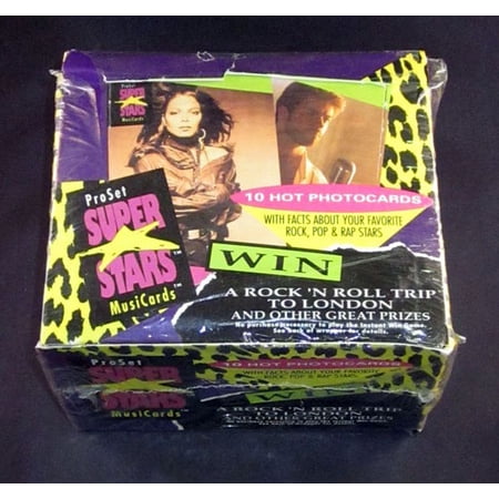 1991 Pro Set Super Stars Music Cards FACTORY SEALED Box 36 Packs/10 Cards)