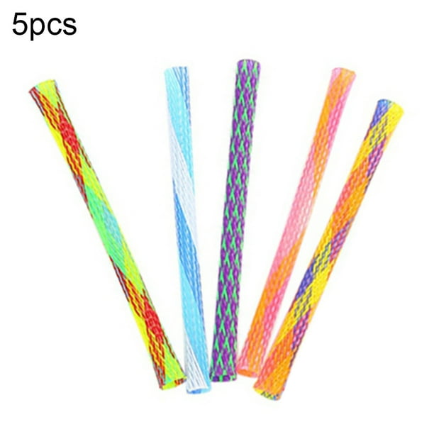10Pcs Cat Spring Tube Toys, Pet Kitten Freely Folding Multi Color