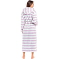 thumbnail image 2 of Women's Plush Fleece Robe with Hood, Long Warm Solid Bathrobe, 2 of 7