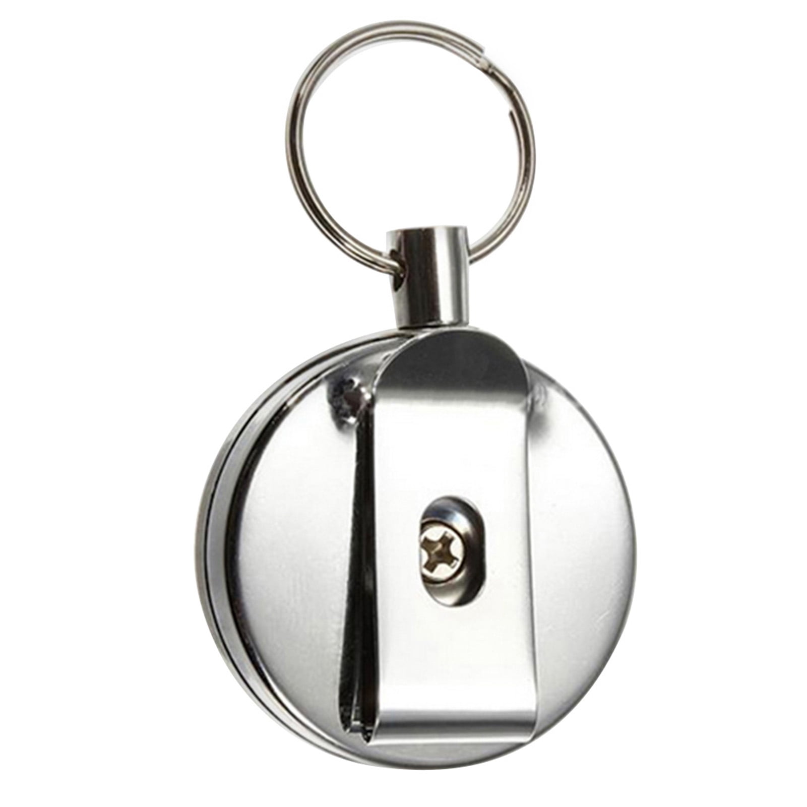 Retractable Key Chain Key Card Badge Holder Steel Recoil Ring Pull Belt Clip 