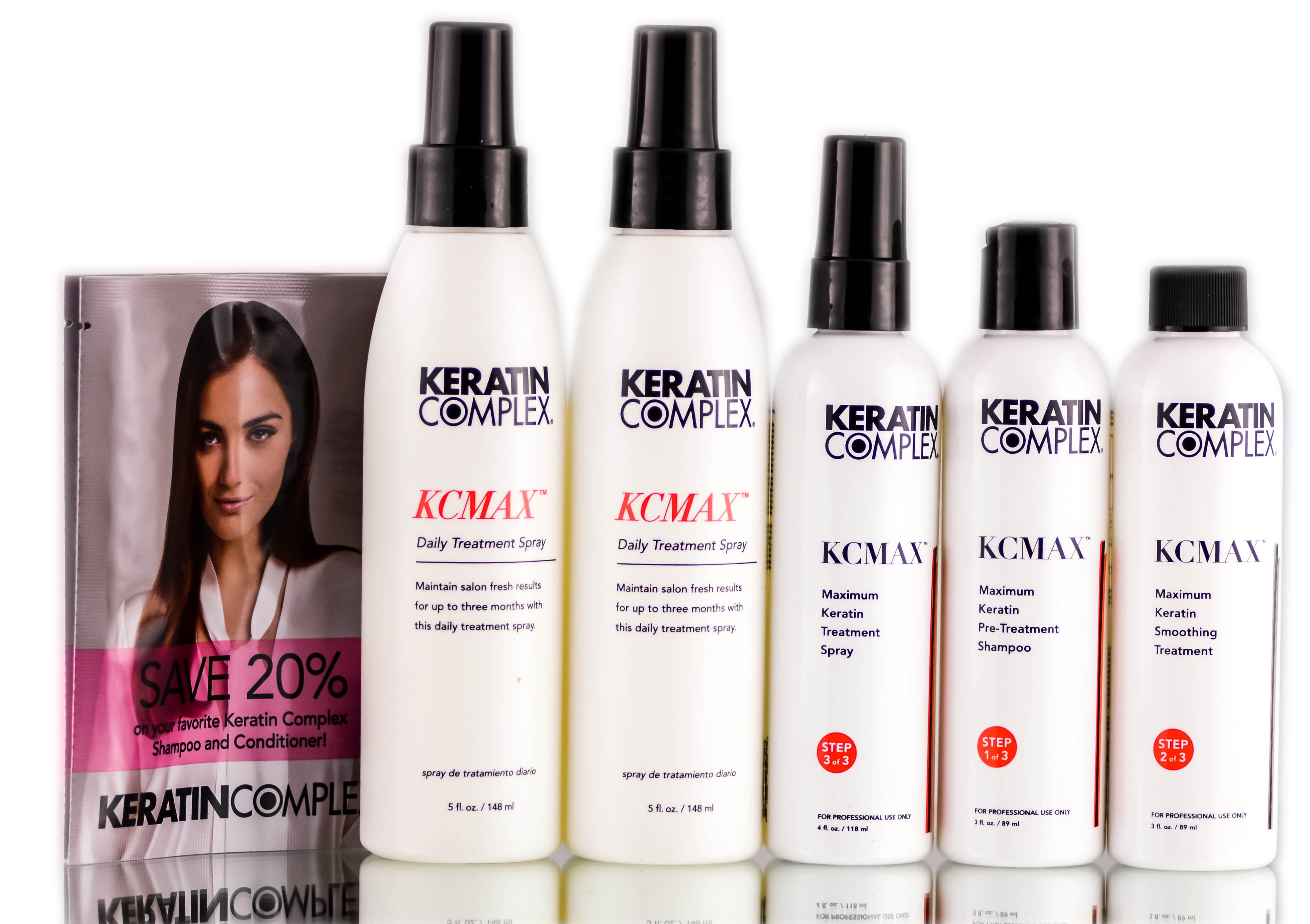 Keratin Complex KCMAX Maximum Keratin Smoothing System Try Me Kit Pack of 1 with Sleek Comb