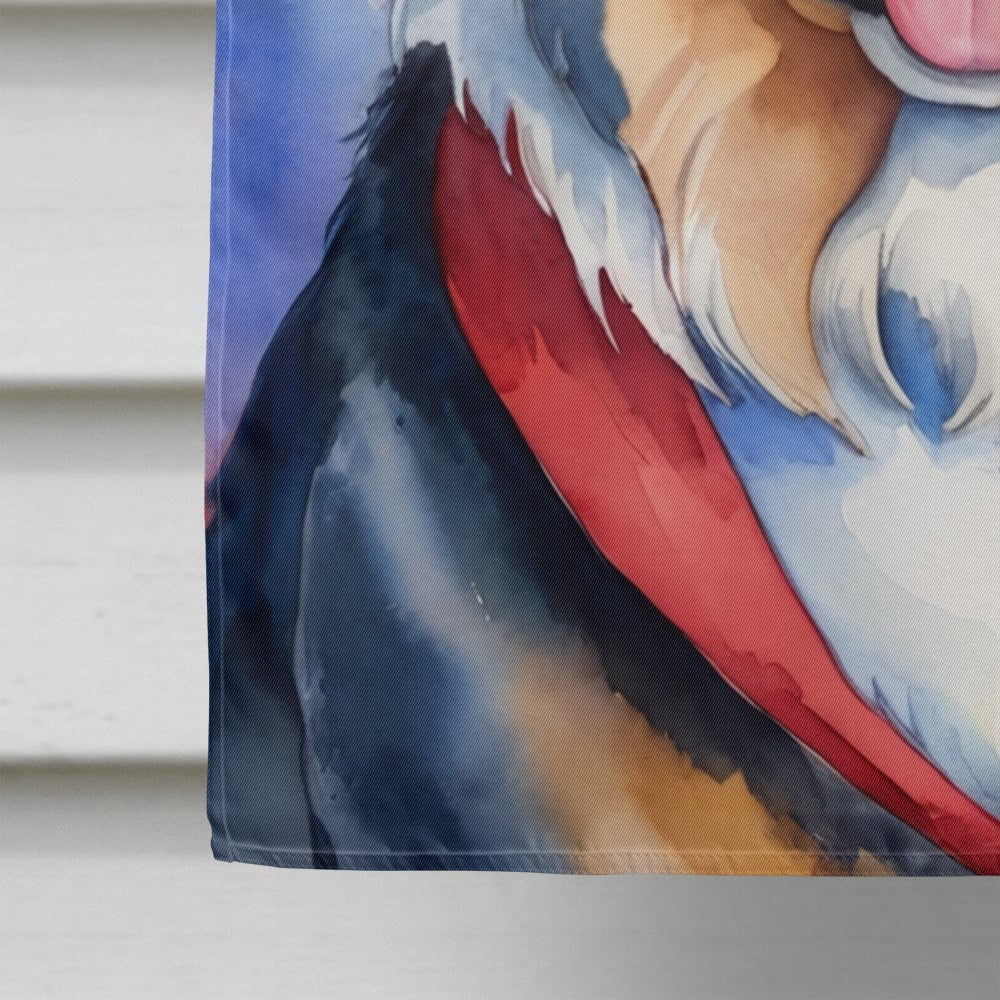 Tibetan Mastiff Patriotic American House Flag 28 in x 40 in