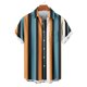 thumbnail image 4 of Blusa y camisa de manga corta con cuello vuelto para hombre, blusa informal de moda con cuello vuelto y estampado de rayas, blusa de manga corta con botones, blusa de poliéster para hombre, 4 of 6
