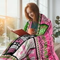 thumbnail image 2 of Nurse Gifts Blanket 50*60", Nurses Week Gifts, Sorority Gifts for Women, Black Nurse Appreciation Gifts, Pink and Green Blanket for Black Girl Nurses, African American Nurse Graduation Gifts, 2 of 6
