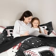 thumbnail image 4 of jejeloiu Monogrammed R 7-Piece Bedding Comforter Set,Baseball Lover King Bedding Sets,Ball Sport Games Bed Sheets For Teens,Ultra Soft Bedroom Decor Reversible, 4 of 8