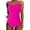 Glisme175-Hot Pink, variant on One Piece Swimsuit Women Summer Fashion One Suspender Waist Hollow Bathing Suits Solid Color Bikini Elegant Beachwear Dark Blue
