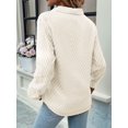thumbnail image 4 of Camisas de Mujer con Botones, Larga, Cuello en V, Estilo Informal de Negocios, Blusas Lisas. Albaricoque L, 4 of 10