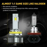 AUXITO H11 LED Headlight Bulb, 120W 24000lm Per Set,700% Brighter, 6500K Cool White,High Low Beam H8 H9 H11 Headlight Bulb, Pack of 2