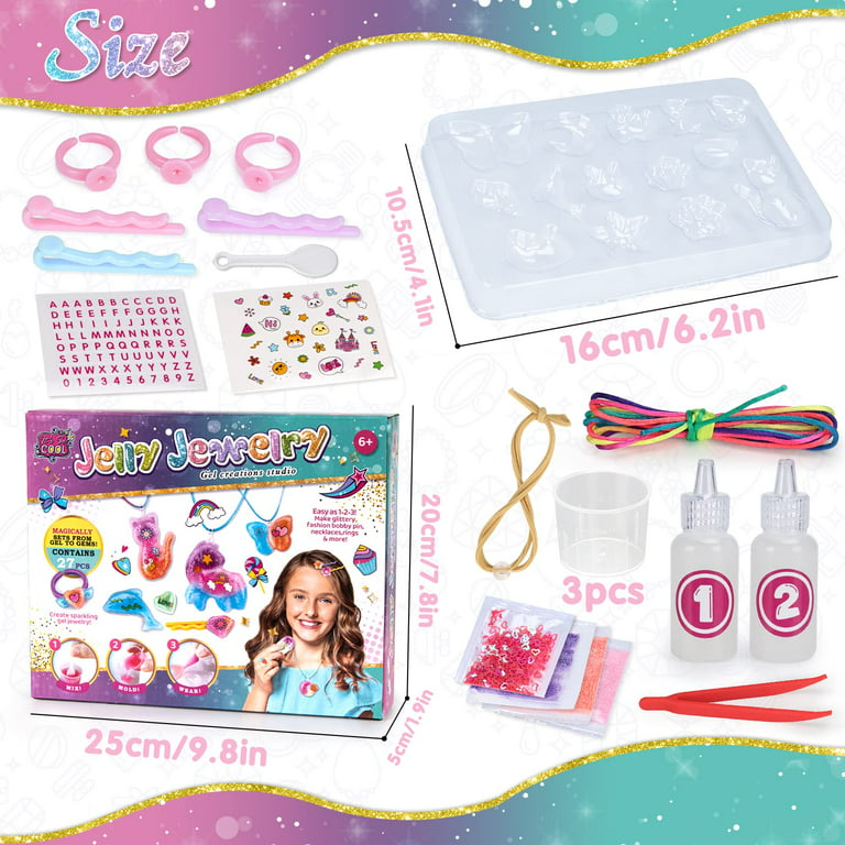 Pearoft Resin Kit by DIY Creative Kids - Starter Jewelry Making Resin Kit for Beginners - Gift Set Teenager Girls Birthday Presents DIY Kids Resin