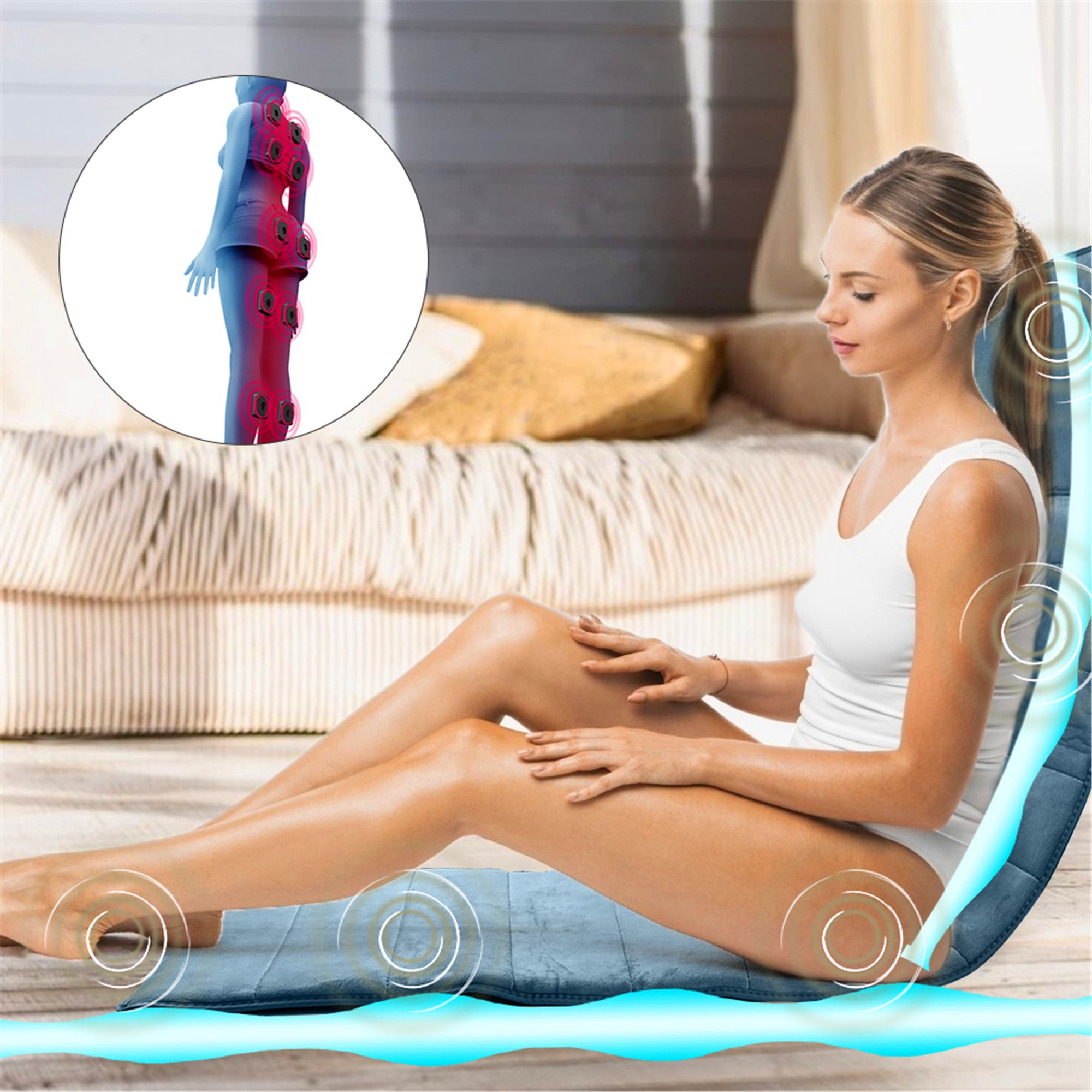 Free Shipping Comfier Full Body Seat Cushion Massager Mat with Heat Back Massage Chair Pad with 10 Vibration Motors 2 Therapy Heating pad Walmart