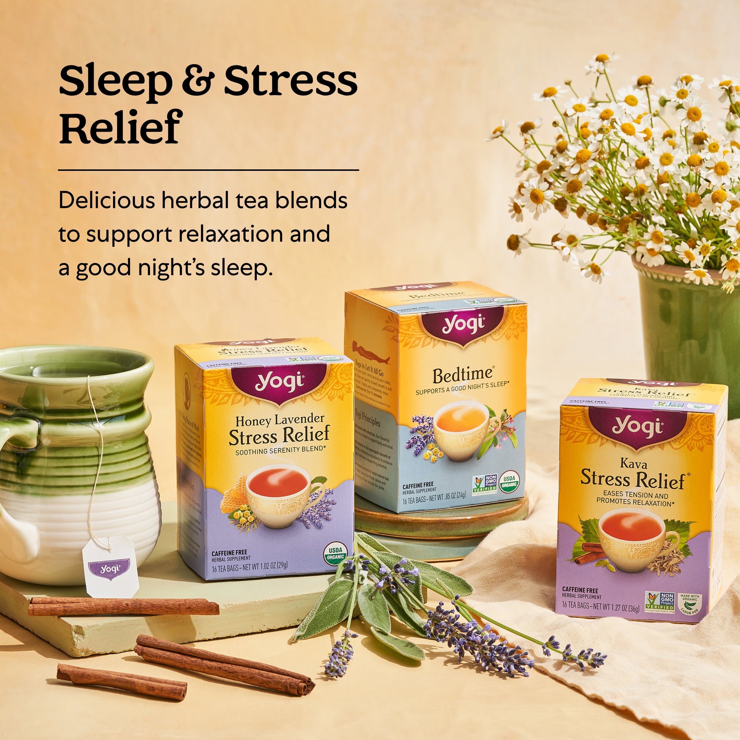 Yogi Tea Blueberry Sage Stress Relief - 16 Tea Bags per Pack (6 Packs) - Relaxing, Calming Tea to Support Stress Response - Includes Ashwagandha, Blueberry, Sage, Hibiscus & More