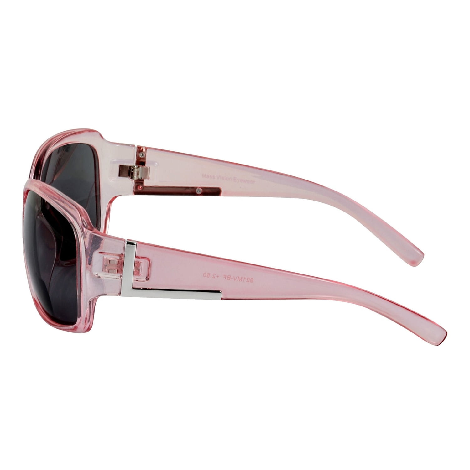 2 Pair of "The Fashionista" Womens Designer Bifocal Sunglasses - Outdoor Reading Glasses - Glacier Pink/Black - 2.50