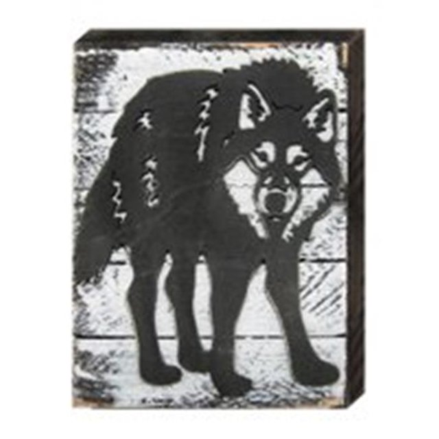 Designocracy 982272-18 Standing Wolf Art on Board Wall Decor