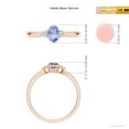 thumbnail image 4 of ANGARA Natural Oval Tanzanite Split Shank Ring with Trio Diamonds in 14K Rose Gold for Women (Size-6x4mm) | December Birthstone, Birthday, Anniversary, Jewelry Gift for Women | Natural Tanzanite Ring, 4 of 9