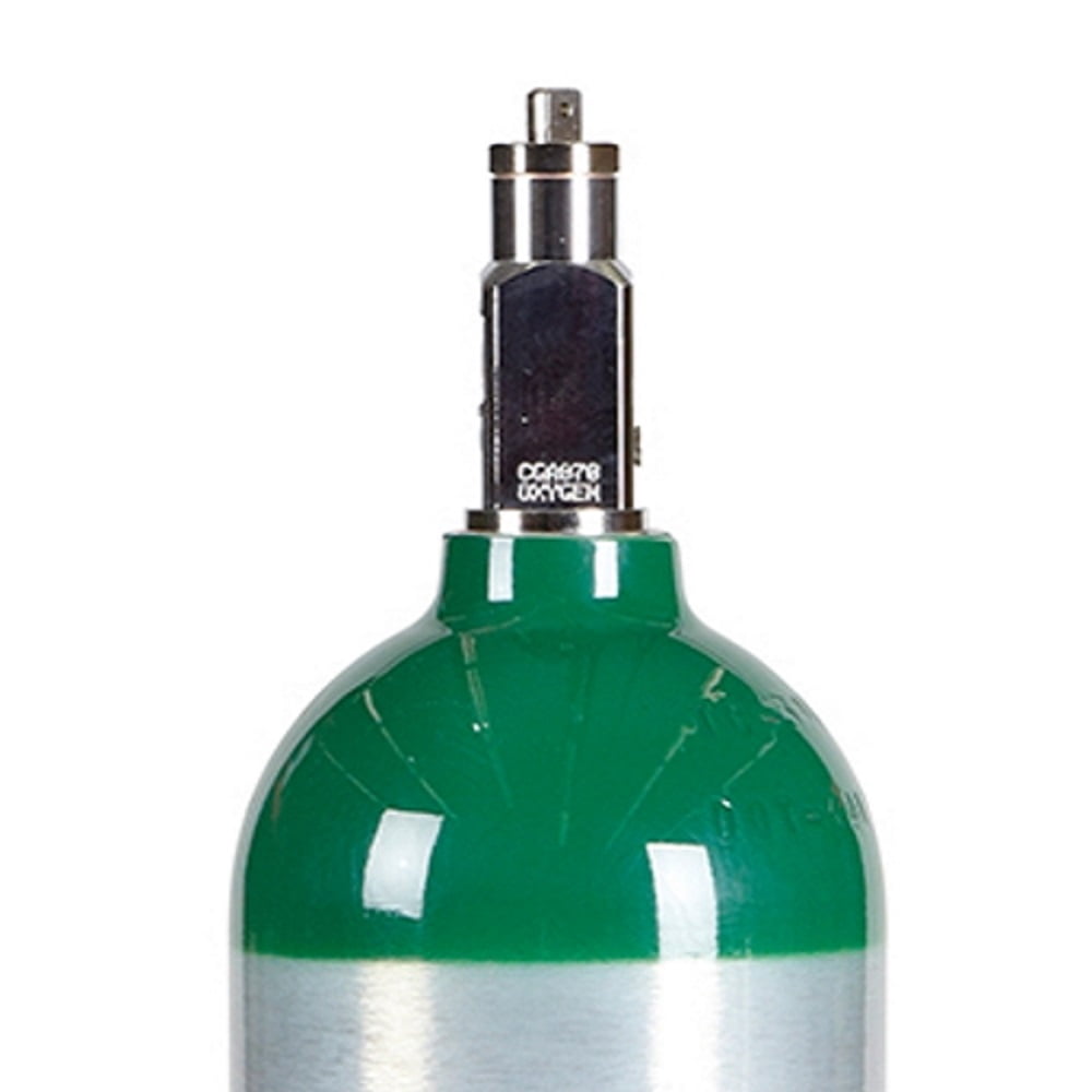New 14.6 Cu Ft Medical D Aluminum Medical Oxygen Cylinder with CGA870 Post Valve - Ships Empty