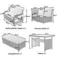 thumbnail image 6 of Llinc Store 5-Piece Outdoor Patio Rattan Sofa Set Sectional PE Wicker L-Shaped Garden Furniture Set with 2 Extendable Side Tables Dining Table and Washable Covers for Backyard Poolside Indoor Gray, 6 of 9