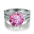 thumbnail image 2 of 5ct Moissanite Wedding Bands for Women D Color VVS1 Clarity Sterling Silver Diamond Rings Blue/Purple/Pink Moissanite Engagement Rings with Certificate, 2 of 9