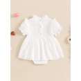 thumbnail image 5 of Caoirhny Baby Girls Summer Jumpsuit Casual Floral Embroidered Lace Short Sleeve Newborn Romper for Toddler Cute Clothes, 5 of 9
