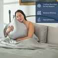 thumbnail image 5 of Delara 100% Eucalyptus TENCEL Lyocell California King Sheet Set, 4-Piece, Cooling, Silky Soft, Moisture-Wicking, Breathable, Dove, 5 of 7