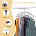 thumbnail image 5 of Legging Organizer for Closet, Metal Yoga Pants Hanger w/Rubber Coated 2 Pack w/10 Clips Hold 20 Leggings, Hangers Space Saving Hanging Closet Organizer for Closet Organizers and Storage-Grey, 5 of 10