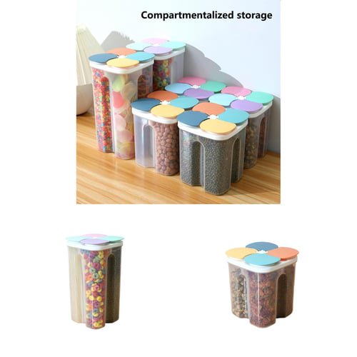 Grain Storage Box Food Grade Transparent Good Sealing Effect Large Capacity Detachable Save Space Heat-Resistant Cereal Storage Container Airtight Food Organizer Box for Kitchen