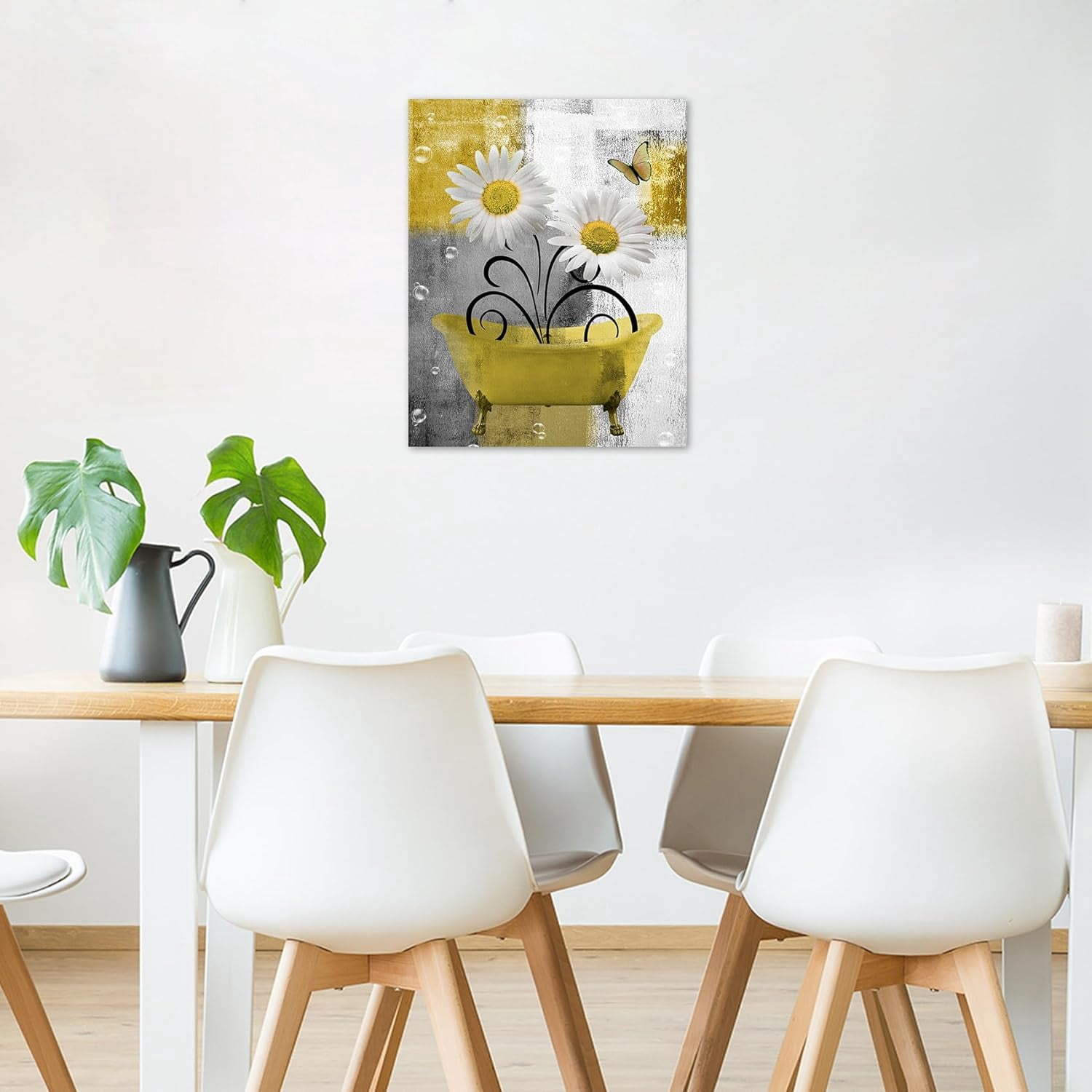 fse.bv☺︎ cjxmgxybaof, Floral Wall Art Canvas, 16x12 inches, Yellow