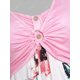 thumbnail image 3 of Tallas grandes O Ring Button Button Flower Print T Shirt Rosegal Mangas largas de talla grande, 3 of 5