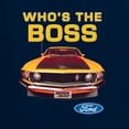 thumbnail image 2 of Wild Bobby, Who's The Boss Yellow 1969 Mustang 302, Cars and Trucks, Front and Back Unisex Crewneck Graphic Sweatshirt, Navy, 4X-Large, 2 of 4