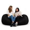 thumbnail image 3 of Big Joe Fuf 6Ft Giant Lounger Foam Bean Bag Chair, Oversized Couch with Removable Cover for Kids, Teens, Adults, Jet Black Plush, Soft Polyester, 6 foot, 3 of 10