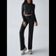 thumbnail image 4 of Conjuntos de 2 Piezas para Mujer, Larga, Cuello Redondo, Pantalones Acampanados de Cintura Alta, Conjuntos de Chándal, Ropa de Calle. Negro XL, 4 of 10