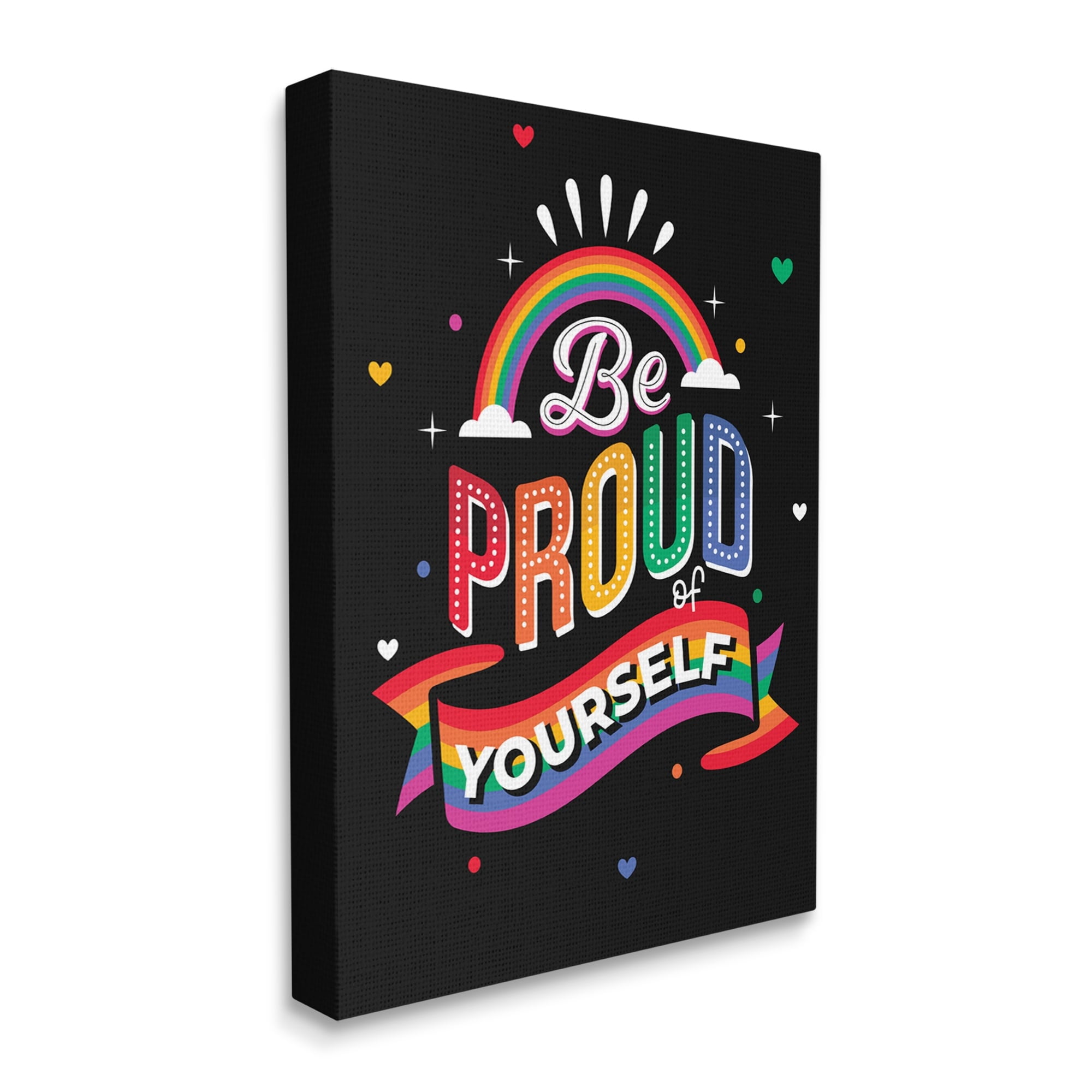 Stupell Industries Be Proud Of Yourself LGBTQ Phrase Holiday Painting Gallery Wrapped Canvas Print Wall Art