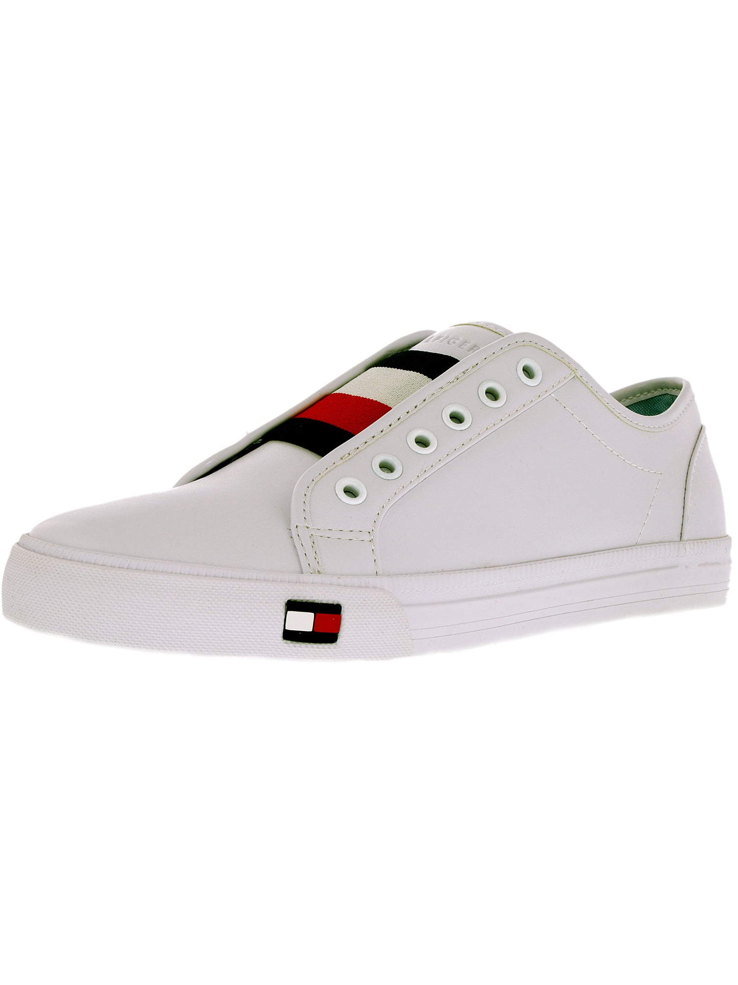Tommy Hilfiger Women's Anni White Multi Ankle-High Leather Fashion Sneaker  - 5.5M
