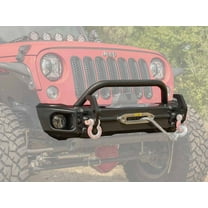 Rugged Ridge by RealTruck Arcus Bumper, Front for Wrangler JK | Stubby w/ Tubular Overrider, 11-Gauge Steel, Satin Black | 11549.13 | Compatible with 2007-2018 Jeep Wrangler JK