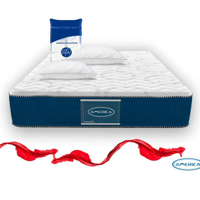 Colchón Ortopédico America King Size + Juego de Almohadas Vital Prestige