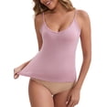 thumbnail image 5 of INSPIRE CHIC Women's V Neck Non-Adjustable Spaghetti Straps Camisole Lightweight Unpadded Loose Fit Solid Basic Tank Top XL Pink, 5 of 6