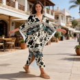 thumbnail image 4 of Xixirimido Aztec Tribal Cowhide Print Kaftan Dress for Women, Plus Size Hawaiian Batwing Sleeve Beach Cover Up V-Neck Summer Swimsuit Dresses, 4 of 7