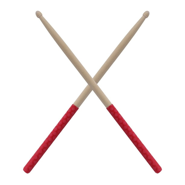 Tamco de tambor 1 par de baquetas 5A Baquetas antideslizantes Baquetas antideslizantes Baquetas de madera de ae Punta triangular con mango envuelto antideslizante Accesorios para instrumentos musicale