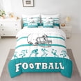 thumbnail image 2 of jejeloiu Boys Ball Game 7-Piece Bedding Comforter Set,Rugby Sport King Bedding Sets,White Football Helmet Bed Sheets For Boys Kids,Microfiber Bedroom Decor Reversible, 2 of 8
