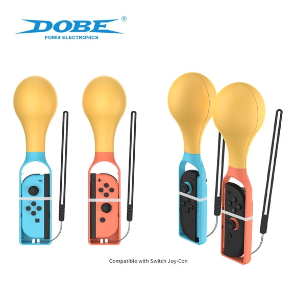 Nintendo Switch 2 Joy-Con Maraca Grips (2-Pack) - Universal for Switch OLED/Switch 2 Controllers, Lightweight Ergonomic Game Maracas for Rhythm Games (Just Dance, Samba de Amigo), Anti-Slip Grip