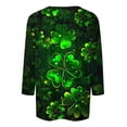 thumbnail image 4 of Levmjia Womens Tops Casual 3/4 Sleeve Round Neck St. Patrick's Day T Shirt Pullover Casual Loose Fit Soft Basic Tee Everyday Comfortable Vacation, 4 of 5