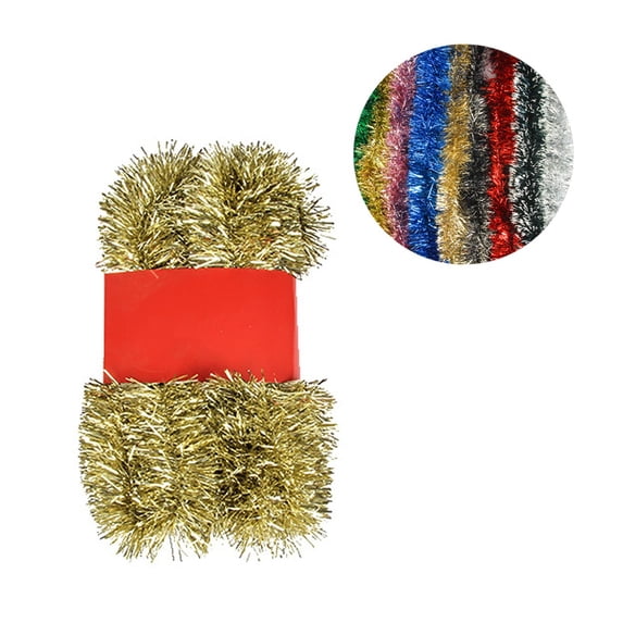 16FT Christmas Tree Tinsel Garland Metallic Streamers,Celebrate Holiday New Year Party Ceiling Hanging Decorations