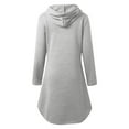 thumbnail image 6 of Plain Hoodie Dress for Women 2025 Fall Winter Long Sleeve Casual Hooded Sweatshirt with Pockets Pullover Tops, 6 of 7