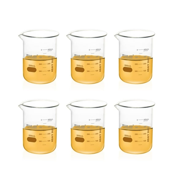 Vasos de vidrio ULAB Scientific, 500 ml, borosilicato Griffin (x6)