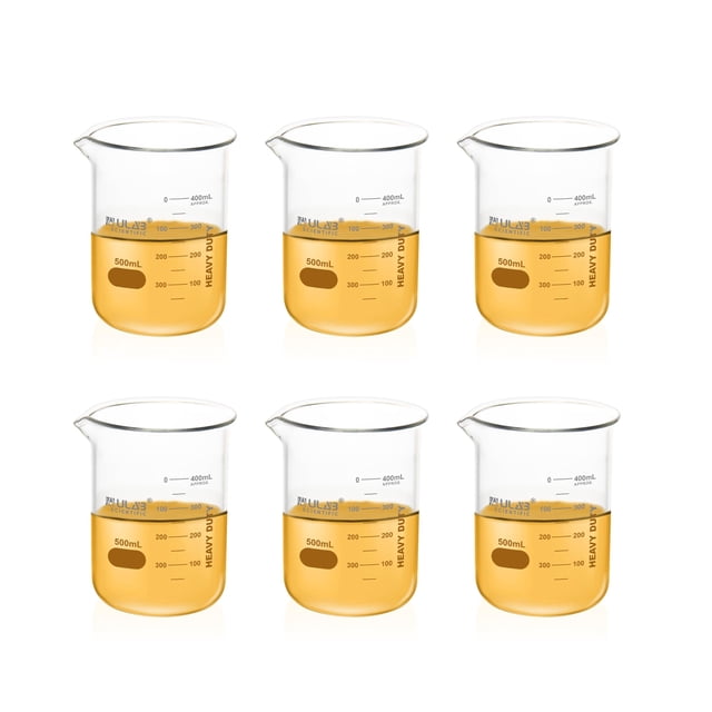 Vasos de vidrio ULAB Scientific, 500 ml, borosilicato Griffin (x6)