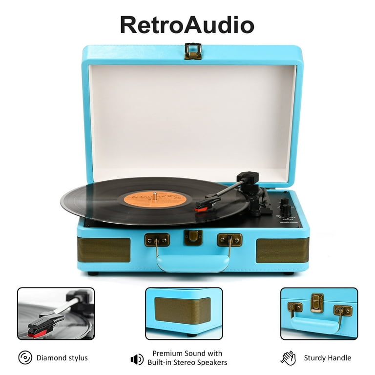 Vinyl record player with built in speakers cheap