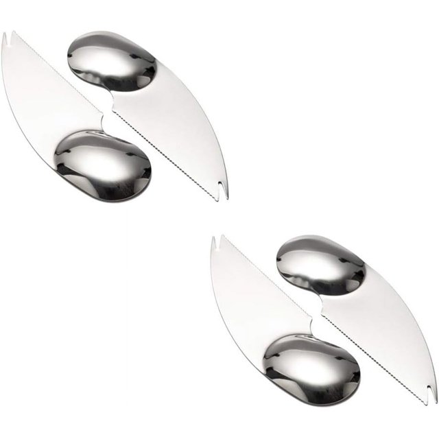 4 cuchillos para frutas de acero inoxidable, cucharas para cavar frutas, peladores de kiwis, cucharas, herramientas para frutas