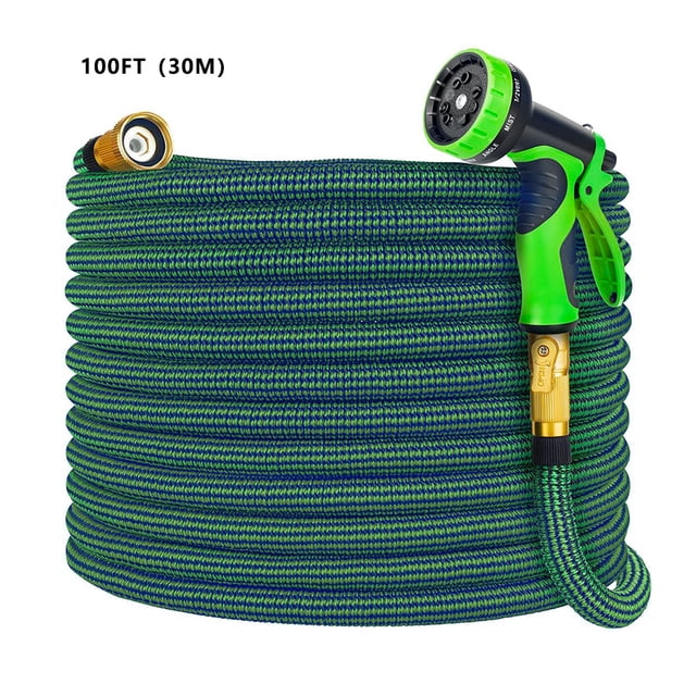Manguera de jardín Manguera de agua de planta expandible flexible Tubo de lavado de automóviles de doble capa con boquilla de pulverización EE. UU., 100 pies AweSitey HA005812-04