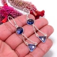 thumbnail image 2 of Iolite Gemstone 925 Sterling Silver Handmade Earring 2.54" E267, 2 of 4