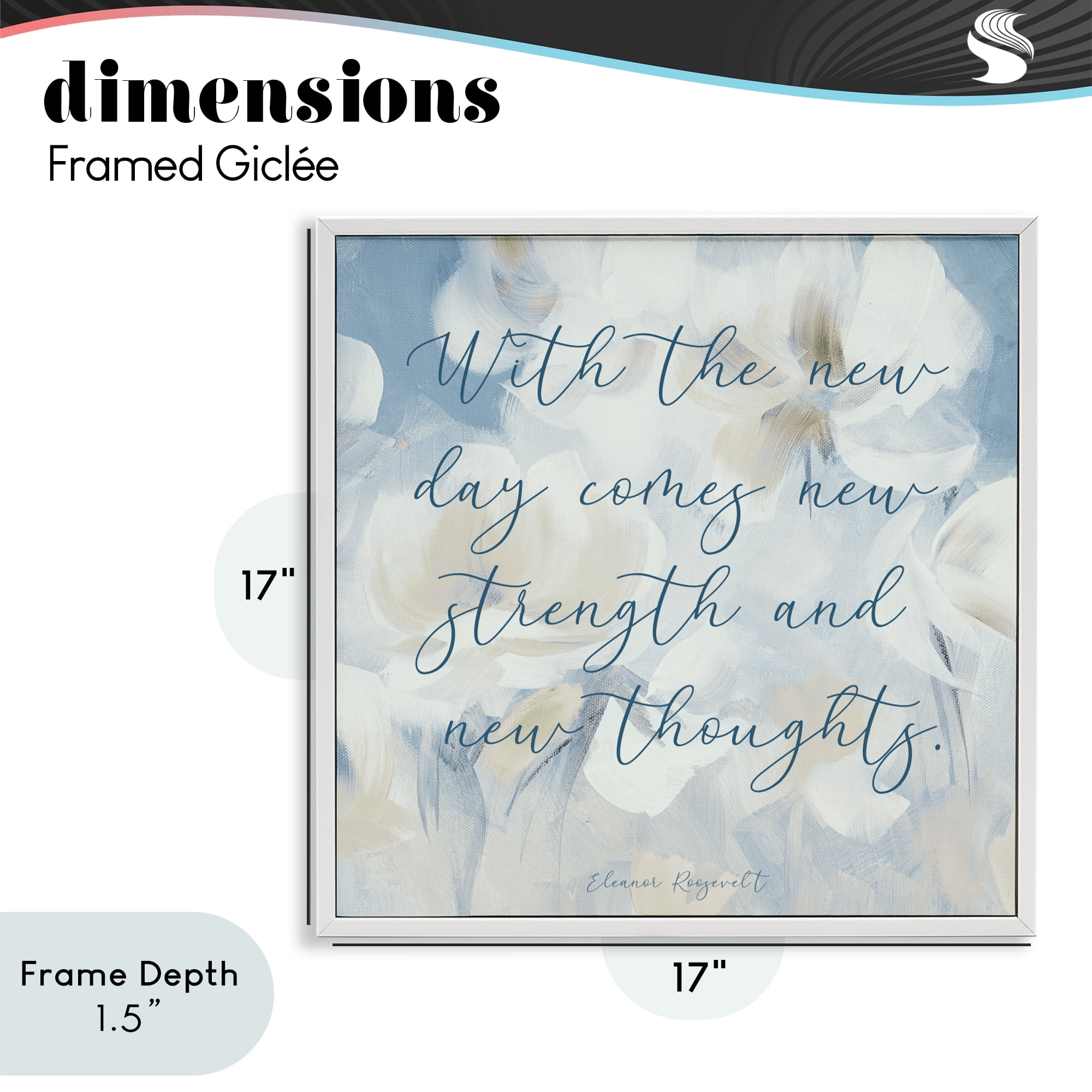 Stupell Industries Strength & New Thoughts Quote White Framed Giclee Art, design by Lanie Loreth